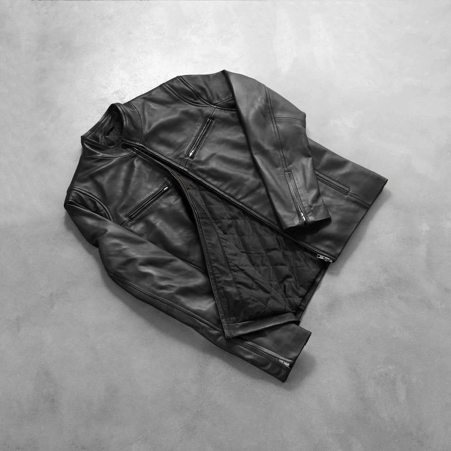 regular leather jacket for man