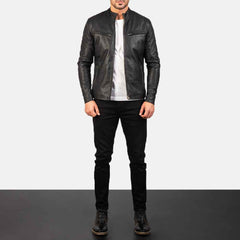 regular leather jacket for man