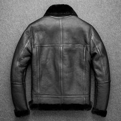 Men's Genuine Lambskin Sherpa Shearling B3 Bomber Jacket