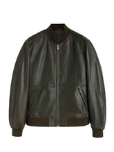 Men Classic Bomber Leather Jacket