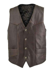 Men’s Brown Classic Biker Vest