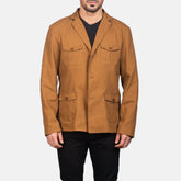 Xadas Khaki Leather Jacket