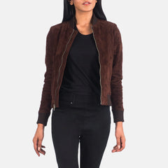 Nadas Brown Suede Bomber Jacket