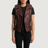 Makus Maroon Leather Biker Jacket