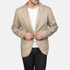 Suros Beige Leather Blazer Jacket