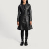 Sator Black Leather Coat Jacket state leather