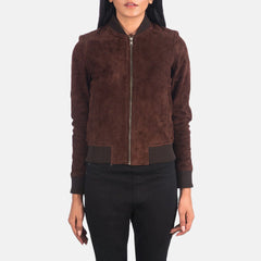 Nadas Brown Suede Bomber Jacket