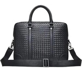 laptop woven leather bag