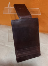 Back view of Black Leather Card Holder