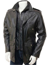Front view of Black Peacoat for Men & Women