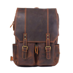 Journey Brown Leather Rucksack real leather