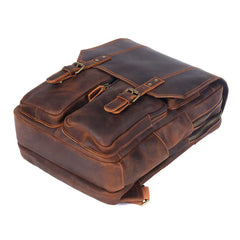 Journey Brown Leather Rucksack real leather