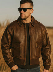Flightline Bomber Leather Jacket
