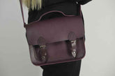 Front view of Genuine Leather Tote Bag for Women in purple