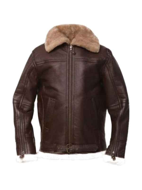 Men Brown Bomber Leather Jacket