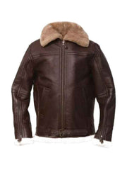 Men Brown Bomber Leather Jacket