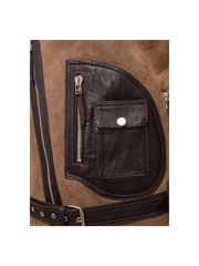 Men’s Brown Sheepskin Biker Jacket