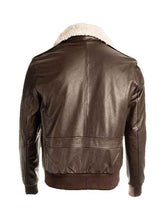 Men Brown Pilot Shearling Bomber Leather Jacket