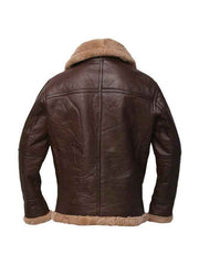 Men Brown Bomber Leather Jacket