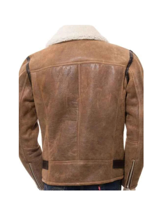 Men’s Brown Sheepskin Biker Jacket