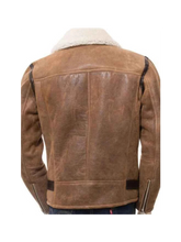Men’s Brown Sheepskin Biker Jacket