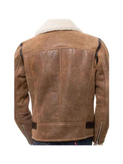 Men’s Brown Sheepskin Biker Jacket