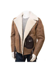 Men’s Brown Sheepskin Biker Jacket