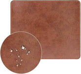Full view of the leather gaming mouse pad, highlighting its elegant design, non-slip base, and large surface for gaming comfort.