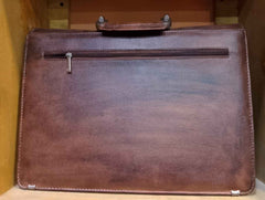 Men's Brown Leather Office Bag – Back View