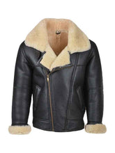 Women's Black B3 Shearling Bomber Leather Jacket – Front View