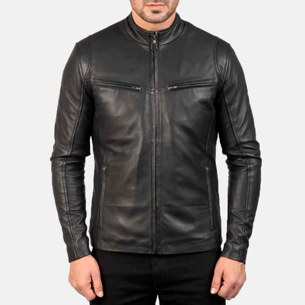 regular leather jacket for man