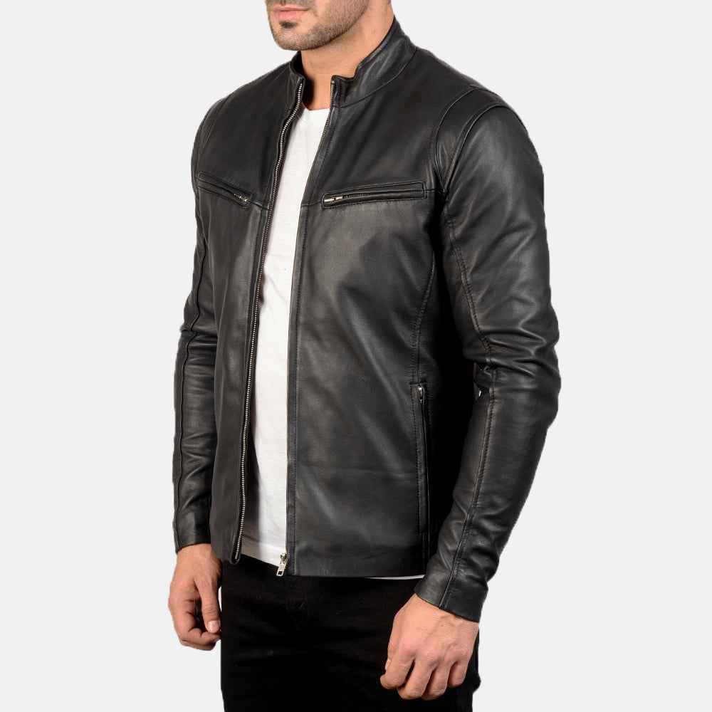 regular leather jacket for man