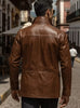 Monarch Biker Leather Jacket state leather