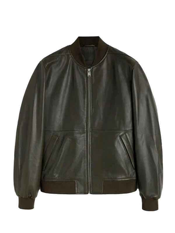 Men Classic Bomber Leather Jacket