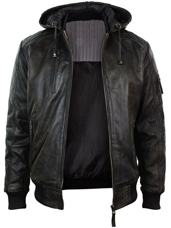 Men’s Dark Brown Distressed Leather Jacket