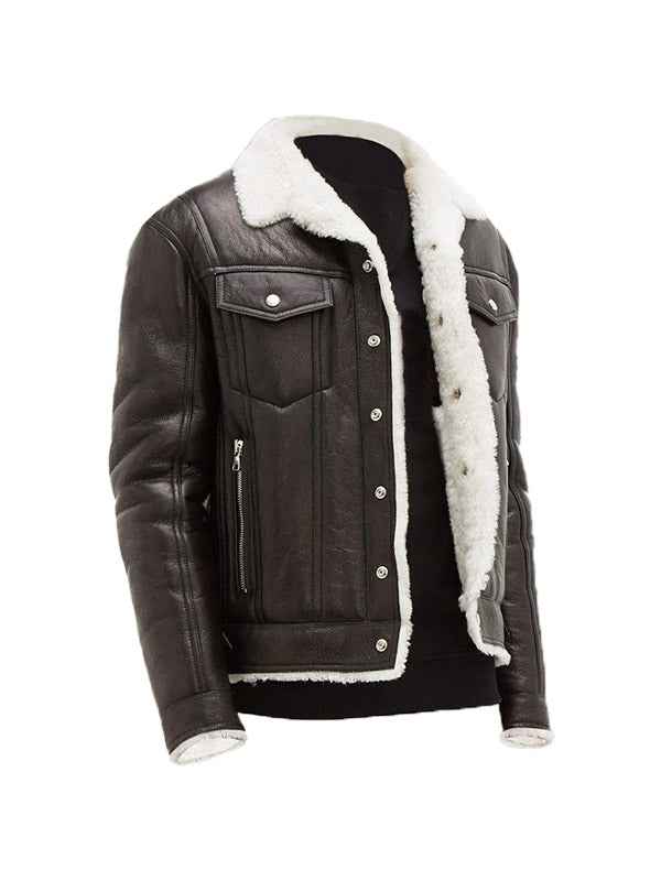 Men Streetstyle Shearling Jacket