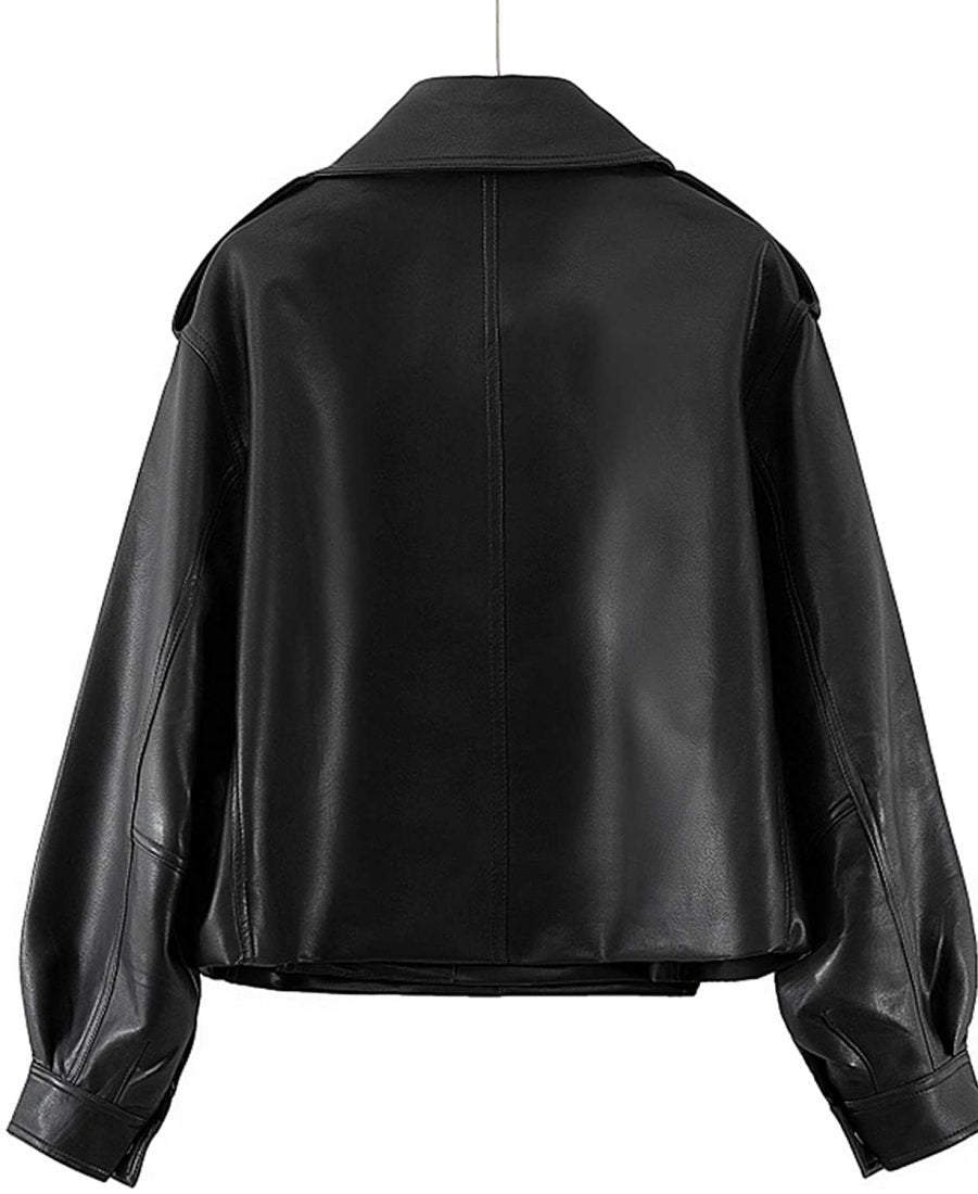 Women’s Oversized Black Leather jacket