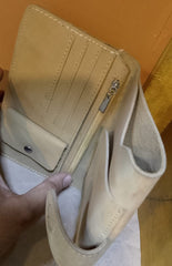 Suede leather wallet , long wallet, Card holder