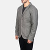 Suros Grey Leather Blazer Jacket