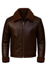 Brown Bomber Jacket real leather