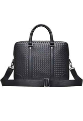 laptop woven leather bag