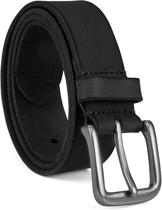 buckle leather belt black