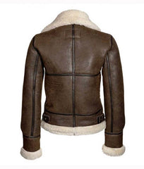 Aviator Womens Distressed Brown Jacket