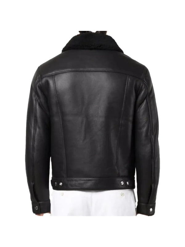 Black Leather Trucker Jacket