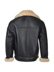 Black B3 Shearling Bomber Leather Jacket