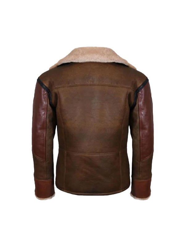 Mens Aviator Raf B3 Leather Bomber Flying Jacket