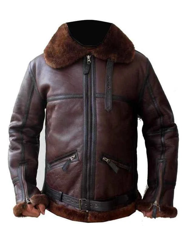 Coffmen Brown Leather Shearling Jacket