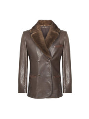 Brown Shearling Leather Coat