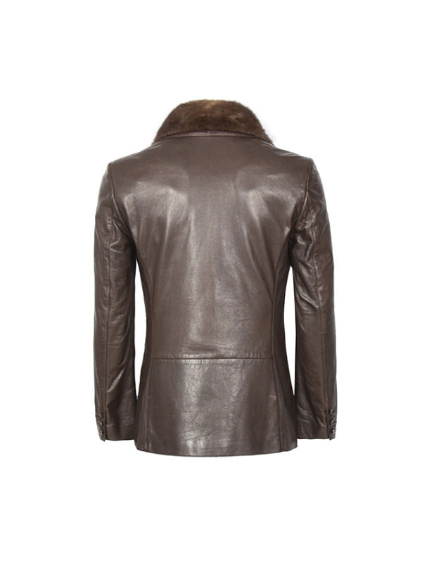 Brown Shearling Leather Coat