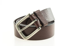 Brown leather belt for man